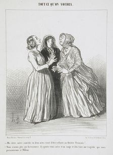 Ma chère, notre comédie en deux actes vient d'être refusée au Théâtre Français!..., 1852. Creator: Honore Daumier