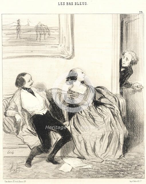 Ma bonne amie, puis-je entrer!..., 1844. Creator: Honore Daumier.