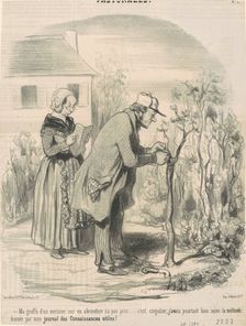 Ma greffe d'un cerisier sur un abricotier n'a pas pris ..., 19th century. Creator: Honore Daumier