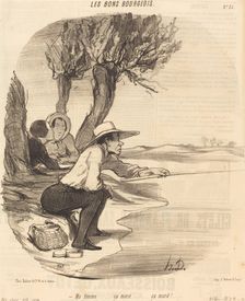 Ma femme... ça mord... ça mord!, 1846. Creator: Honore Daumier