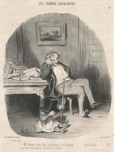 Ma femme reste bien longtemps a ce banquet ..., 19th century. Creator: Honore Daumier