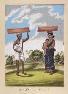 Mat-seller, in Malabar Cast, from Indian Trades and Castes, ca. 1840. Creator: Anon