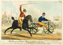Match Against Time, or Wood beats Blood and Bone, published April 17, 1819. Creator: Charles Williams