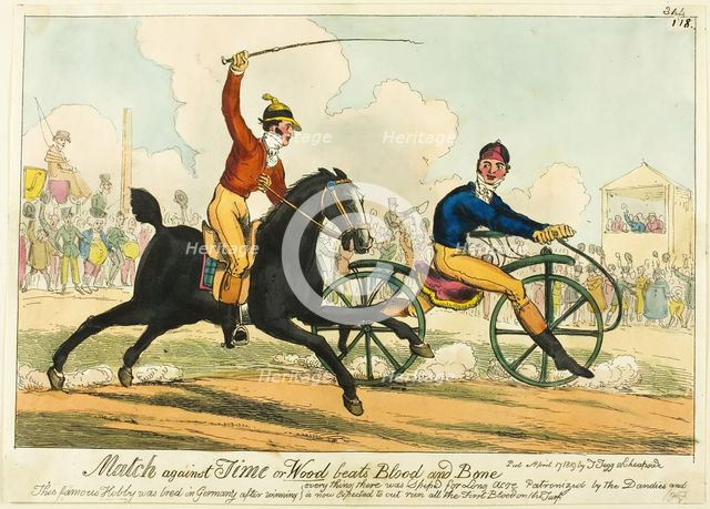 Match Against Time, or Wood beats Blood and Bone, published April 17, 1819. Creator: Charles Williams.