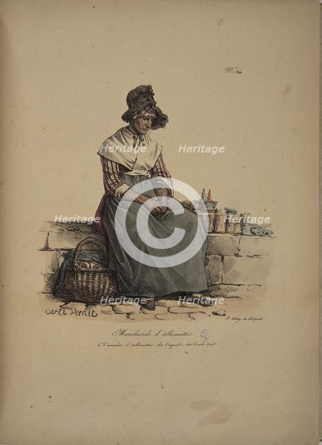 Match Seller. From the Series "Cris de Paris" (The Cries of Paris), 1815. Creator: Vernet, Carle (1758-1836).