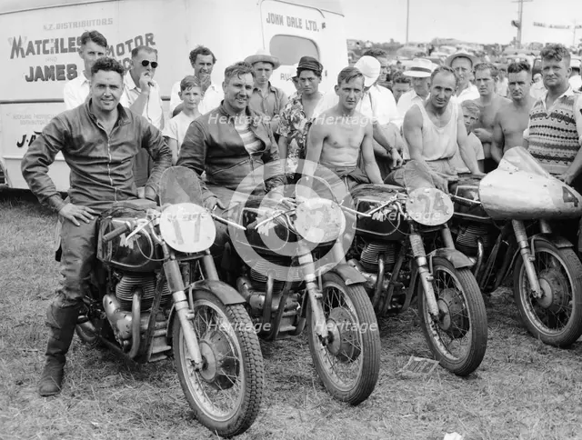 Matchless motorbike racing team. Artist: Unknown