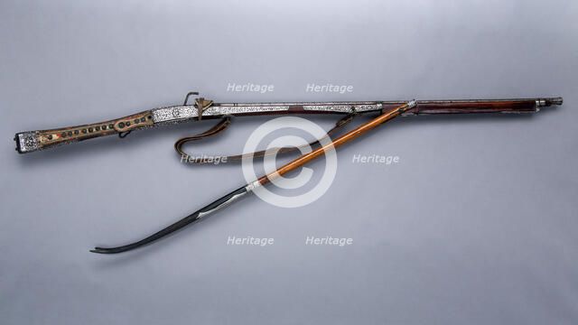 Matchlock Musket, Tibetan..., probably mid-19th-early 20th century. Creator: Unknown.