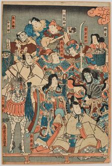 Matchmaking at the Shrine of Izumo (Taisha en-musubi zu), 1851. Creator: Kunisada (Toyokuni III.), Utagawa (1786-1865)