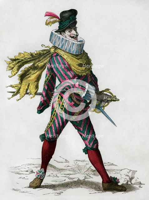 Matamore captain, hired killer, Spanish type, 17th century (1882-1884). Artist: Unknown