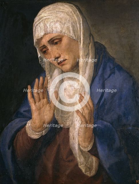 Mater Dolorosa with her Hands apart, 1555. Creator: Titian.