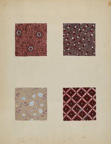 Materials from Patchwork Quilt, c. 1936. Creator: Katherine Hastings