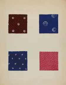 Materials from Patchwork Quilt, c. 1936. Creator: Katherine Hastings