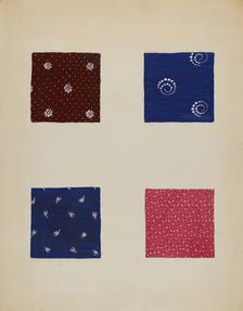 Materials from Patchwork Quilt, c. 1936. Creator: Katherine Hastings