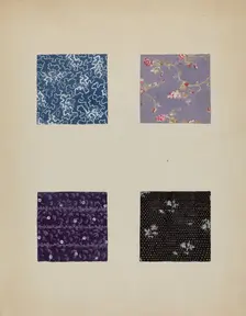 Materials from Patchwork Quilt, c. 1936. Creator: Katherine Hastings