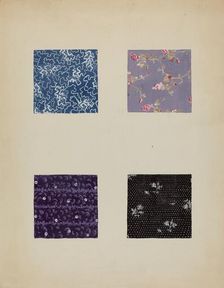 Materials from Patchwork Quilt, c. 1936. Creator: Katherine Hastings