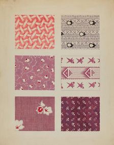 Materials from Quilt, c. 1936. Creator: Dorothy Posten