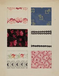 Materials from Quilt, c. 1936. Creator: Dorothy Posten