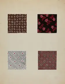 Materials from Quilt, c. 1936. Creator: Katherine Hastings