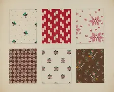 Materials from Quilt, c. 1937. Creator: Dorothy Posten