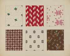 Materials from Quilt, c. 1937. Creator: Dorothy Posten