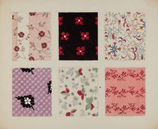 Materials from Quilt, c. 1937. Creator: Dorothy Posten