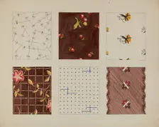 Materials from Quilt, c. 1937. Creator: Dorothy Posten