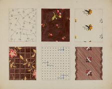 Materials from Quilt, c. 1937. Creator: Dorothy Posten