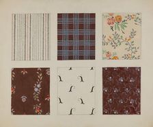 Materials from Quilt, c. 1937. Creator: Dorothy Posten