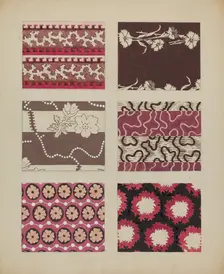 Materials from Quilt, c. 1937. Creator: Dorothy Posten