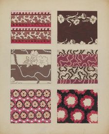 Materials from Quilt, c. 1937. Creator: Dorothy Posten