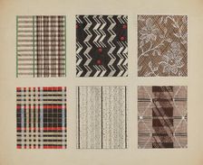 Materials from Quilt, c. 1937. Creator: Dorothy Posten