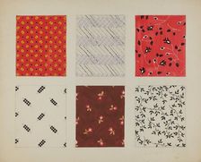 Materials from Quilt, c. 1937. Creator: Dorothy Posten