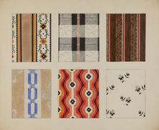 Materials from Quilt, c. 1937. Creator: Dorothy Posten