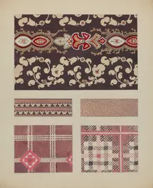 Materials from Quilt, c. 1937. Creator: Dorothy Posten