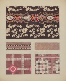 Materials from Quilt, c. 1937. Creator: Dorothy Posten