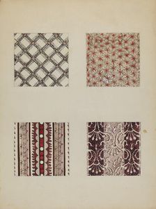 Materials from Quilt, c. 1937. Creator: Katherine Hastings