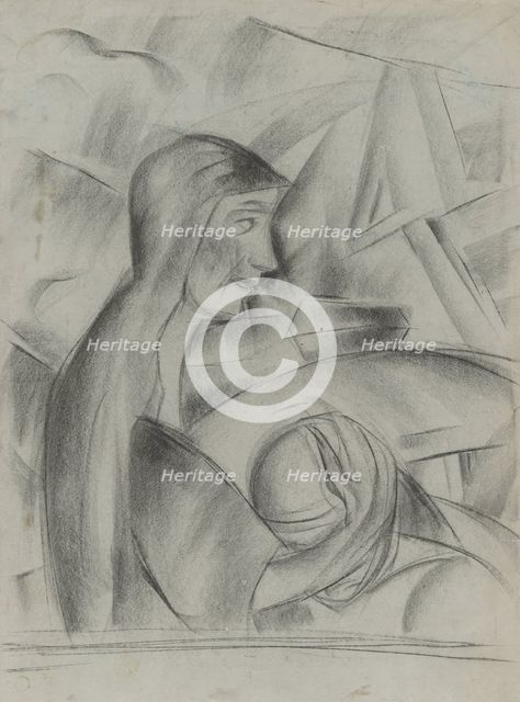 Maternal embrace, 1928-1932. Creator: Zolo Palugyay.
