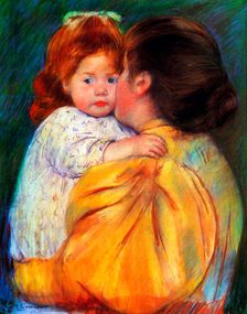 Maternal Kiss 1896. Artist: Mary Cassatt