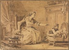 Maternal Solicitude, 1777. Creator: Jean Baptiste Le Prince (French, 1734-1781)