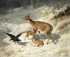 Maternal Solicitude, 1873. Creator: Arthur Fitzwilliam Tait (American, 1819-1905)