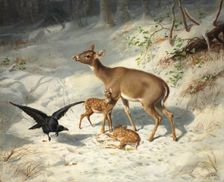 Maternal Solicitude, 1873. Creator: Arthur Fitzwilliam Tait (American, 1819-1905)