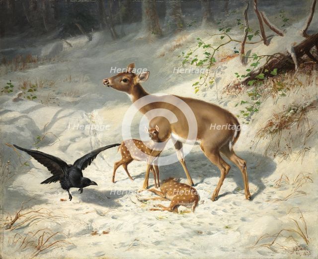 Maternal Solicitude, 1873. Creator: Arthur Fitzwilliam Tait (American, 1819-1905).
