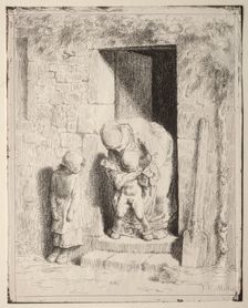 Maternal Precaution. Creator: Jean-François Millet (French, 1814-1875)