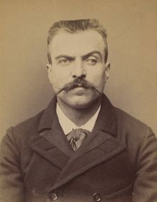 Mathon. Louis Marius. 30 ans, né à St Andiolle (Ardèche). Ferblantier. Anarchiste. 26/2/94., 1894. Creator: Alphonse Bertillon