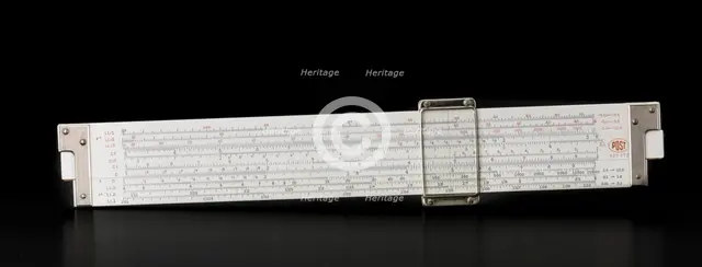 Mathematical slide rule owned by Sally Ride, ca. 1970. Creator: Frederick Post Co..