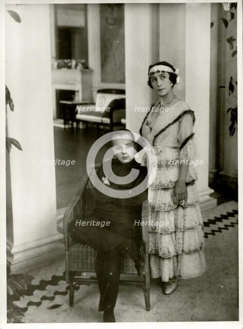 Mathilde Kschessinska (1872-1971) with her son Vladimir, 1916. Creator: Bulla, Karl Karlovich (1853-1929).