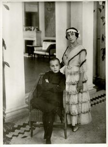 Mathilde Kschessinska (1872-1971) with her son Vladimir, 1916. Creator: Bulla, Karl Karlovich (1853-1929)