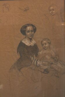 Mathilde Wesendonck (1828-1902) with her son Guido, 1856