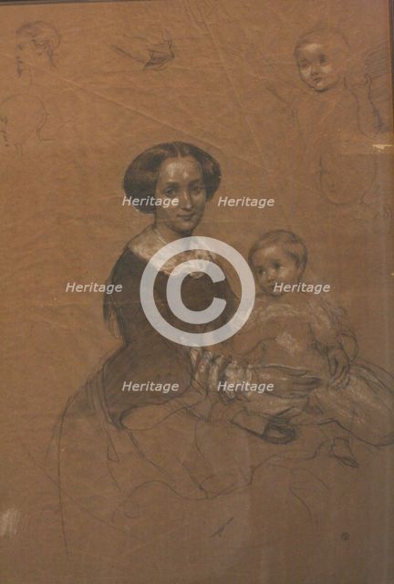 Mathilde Wesendonck (1828-1902) with her son Guido, 1856.