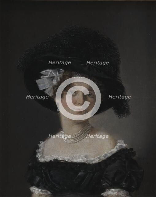 Mathilde Theresia von Irgens-Bergh, née Holsten, the Wife of Mathias Friis von Irgens-Bergh, 1824. Creator: Christian Albrecht Jensen.